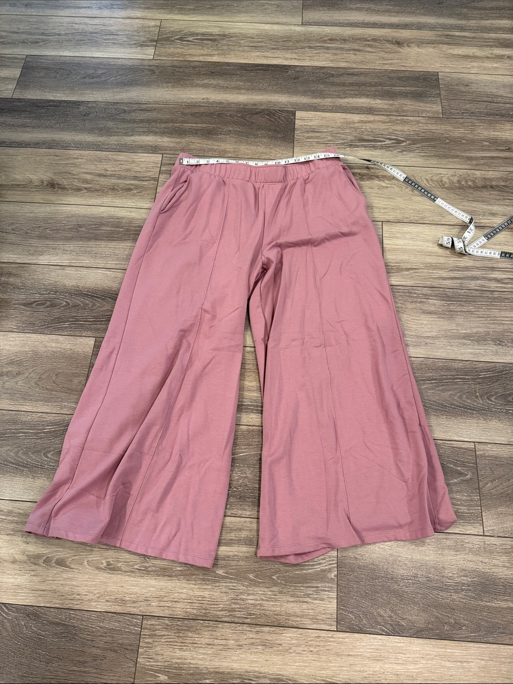 GAP Wide-Leg Pull-On Pants in Dusty Rose